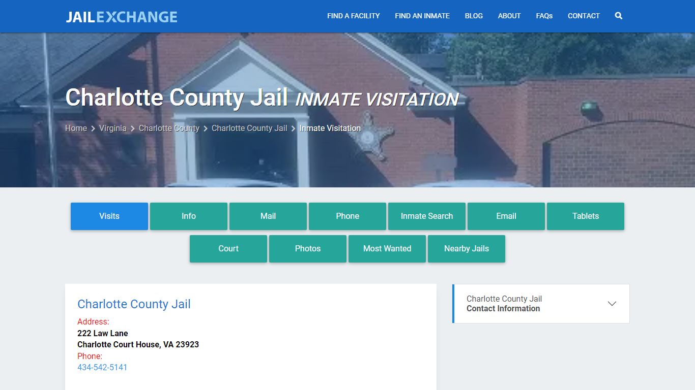 Inmate Visitation - Charlotte County Jail, VA - Jail Exchange